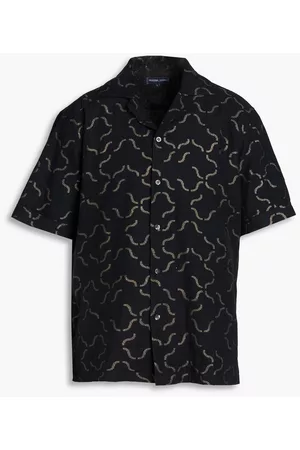 Frescobol Carioca Men Casual Shirts - Metallic cotton-blend jacquard shirt