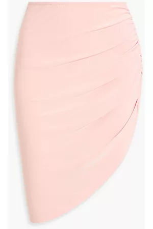 OMO BY NORMA KAMALI Women Mini Skirts - Asymmetric ruched stretch-jersey mini skirt - Pink