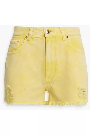 Retrofete Women Shorts - Suzi distressed denim shorts - Yellow