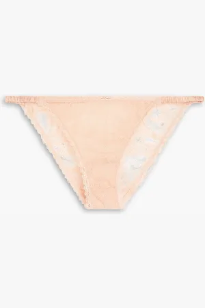 BOSS - Monogram-lace thong with double waistband