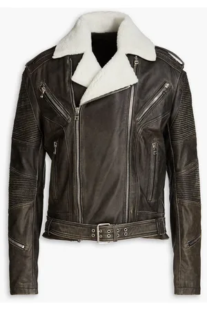 Leather jacket Balmain Black size 34 FR in Leather - 39834168