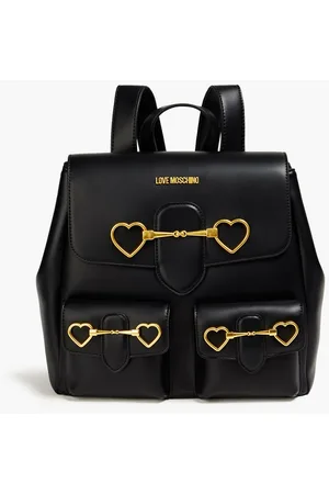 Love Moschino logo tape backpack in black