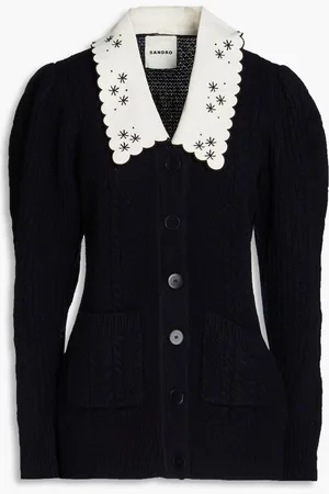 Women Single Breasted Pearl Embellished Knitted Cardigan Sandro