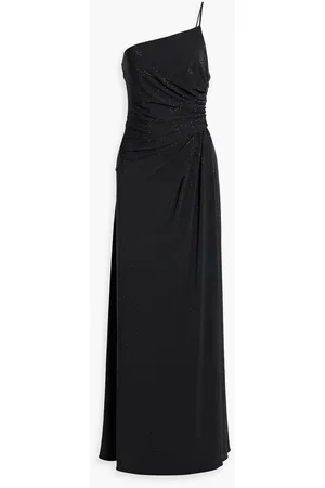 HALSTON Lilah twist-front stretch-jersey halterneck gown