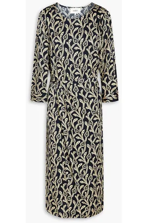 BA&SH Crissy belted floral-print satin midi wrap dress