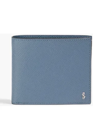 Serapian Men's Stepan Money Clip Wallet, Ocean Blue Black, Men's, Small Leather Goods Billfolds Bifold Trifold Wallets