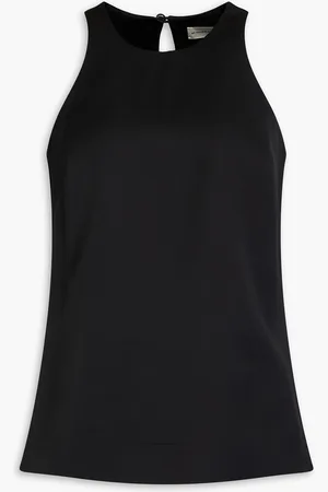 Esme Ruched Layered Tank Top in Black