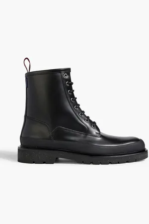 Mens black store leather boots sale