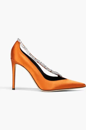 Orange closed toe outlet heels