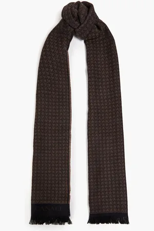 Billionaire crest-motif intarsia-knit scarf - Brown