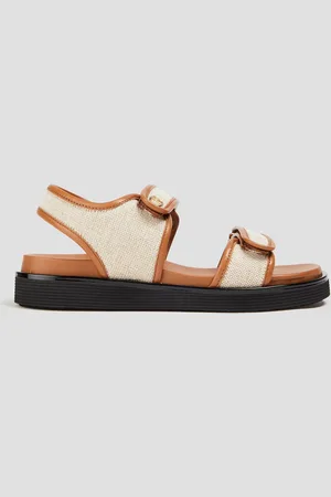 Claudie Pierlot logo-charm leather sandals - Brown