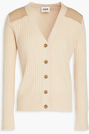 Laneus jacquard cotton polo cardigan - Neutrals