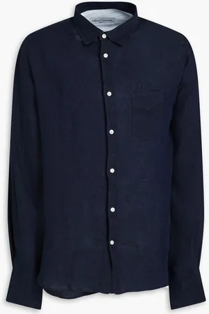 OFFICINE GENERALE Benoit linen shirt - Blue