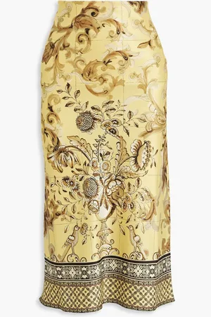 ALICE+OLIVIA Alice Olivia - Maeve printed satin midi skirt