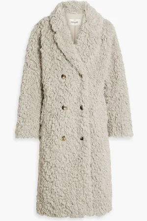 Diane von Furstenberg Melanie double-breasted faux shearling coat - Gray