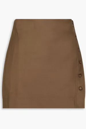 Loulou Studio Mahaza wool-twill mini wrap skirt - Brown