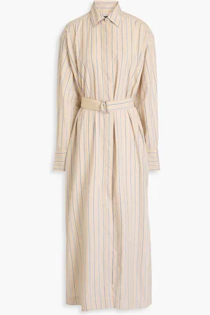RAG&BONE Briar striped cotton-poplin maxi shirt dress - Neutral