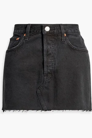 RE/DONE 90s frayed denim mini skirt