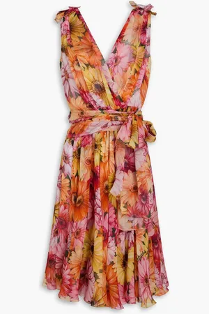 Dolce & Gabbana Wrap-effect floral-print silk-chiffon dress
