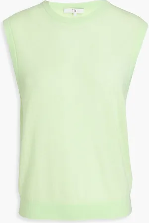 tibi Wool-blend vest - Green