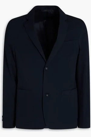 OFFICINE GENERALE Cotton-seersucker blazer - Blue