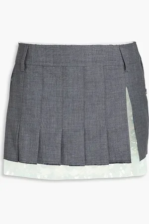 16Arlington Layered sequined tulle and crepe mini skirt - Gray