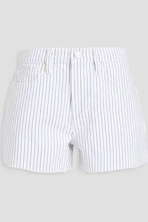 Frame Le Bridgette striped denim shorts