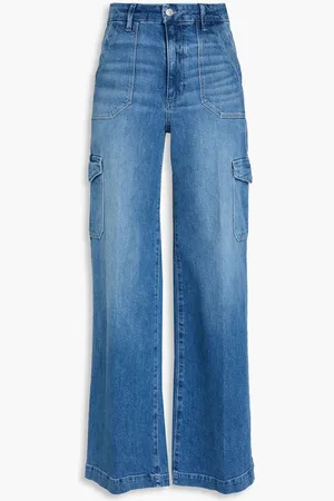 Paige Harper faded high-rise wide-leg jeans - Blue