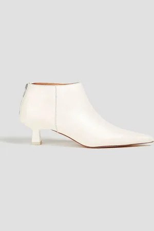 Ganni Leather ankle boots - White