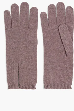 Brunello Cucinelli Bead-embellished cashmere gloves - Purple