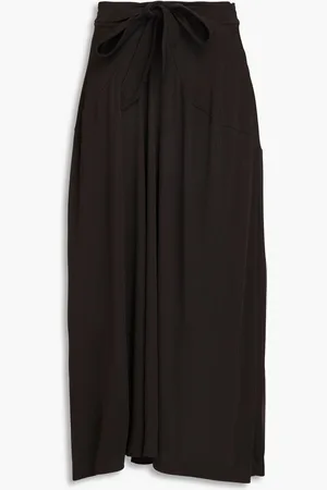 BITE Belted jersey midi skirt