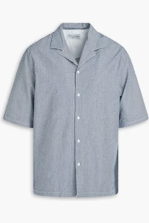 OFFICINE GENERALE Eren striped cotton-seersucker shirt