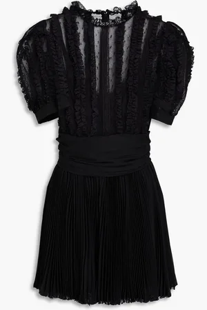 Dolce & Gabbana Ruffled crepe de chine and point d
