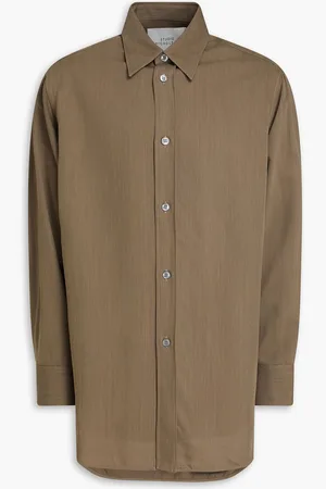 STUDIO NICHOLSON Striped twill shirt - Neutral