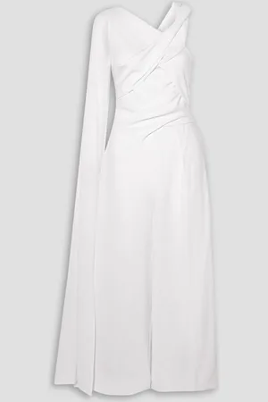 TALBOT RUNHOF Sina cape-effect gathered crepe jumpsuit