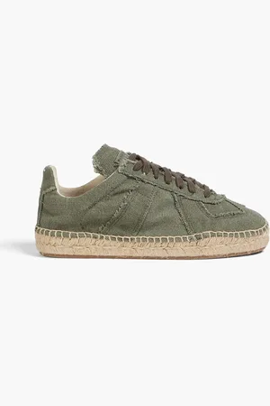 Maison Margiela Frayed canvas espadrille sneakers - Green