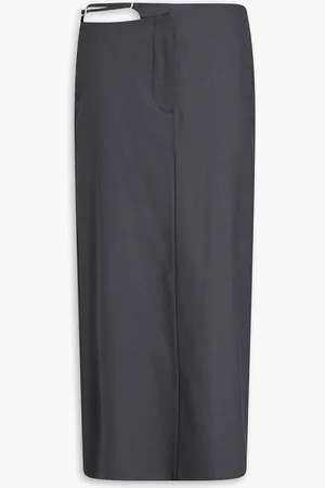 Holzweiler Twill midi pencil skirt - Gray