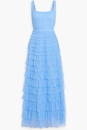 ZAC Zac Posen Tiered tulle maxi dress - Blue