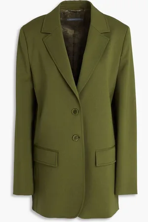 Alberta Ferretti Wool-blend twill blazer - Green