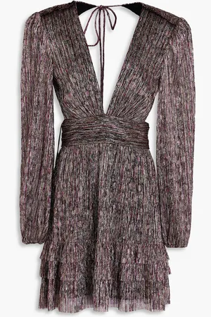 Rebecca Vallance Claude metallic crepon mini dress