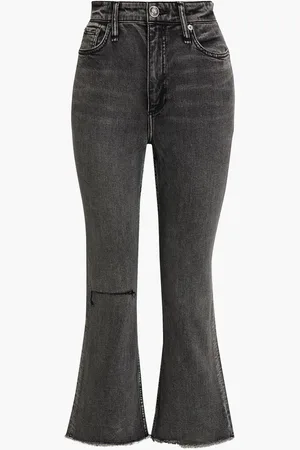 RAG&BONE Casey distressed high-rise kick-flare jeans - Gray