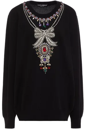 Dolce & Gabbana Crystal-embellished cashmere sweater
