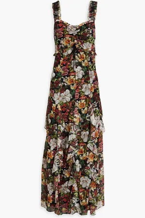 ALICE+OLIVIA Alice Olivia - Rue ruffled floral-print broderie anglaise maxi dress