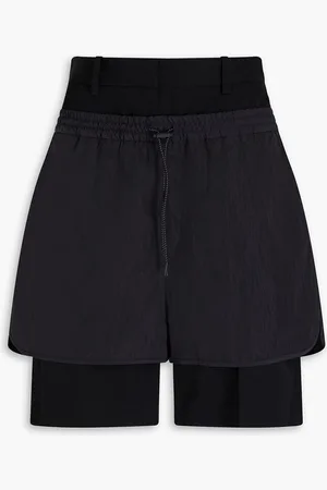 J.W.Anderson Layered taffeta and wool-twill shorts