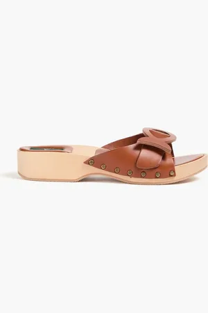 Puccini Appliquéd leather mules