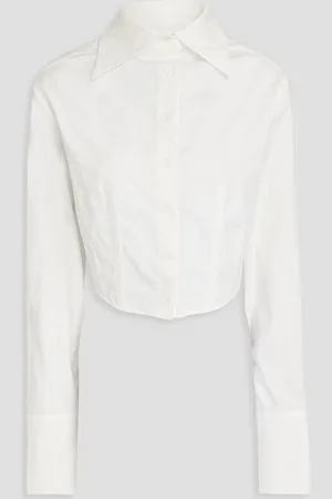 Anna Quan Cropped stretch-cotton poplin shirt