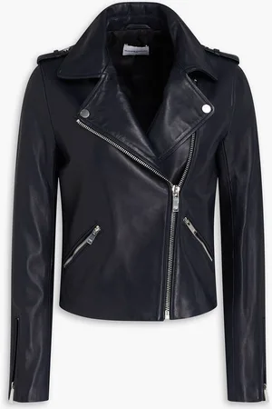 Claudie Pierlot Leather biker jacket - Blue