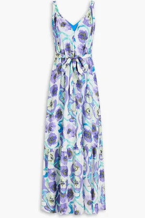 Diane von Furstenberg Jodie floral-print habotai maxi dress - Purple