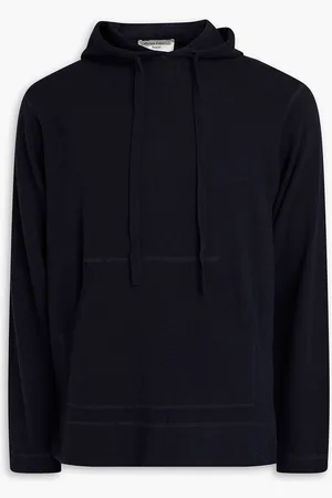 OFFICINE GENERALE Ollie wool and cashmere-blend hoodie - Blue