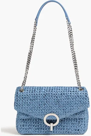 Sandro Woven raffia shoulder bag - Blue